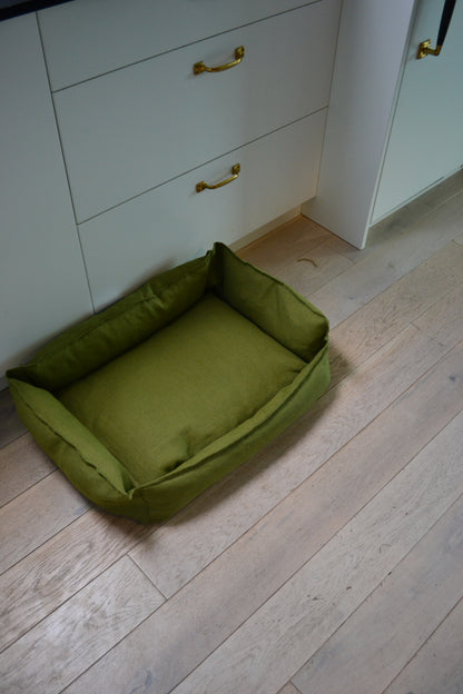 Moss Colour Sustainable / Eco Friendly Soft Linen Dog Bed